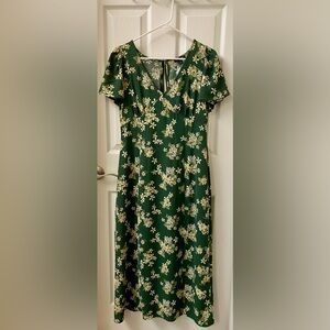 Blu Pepper Green Floral Midi Dress